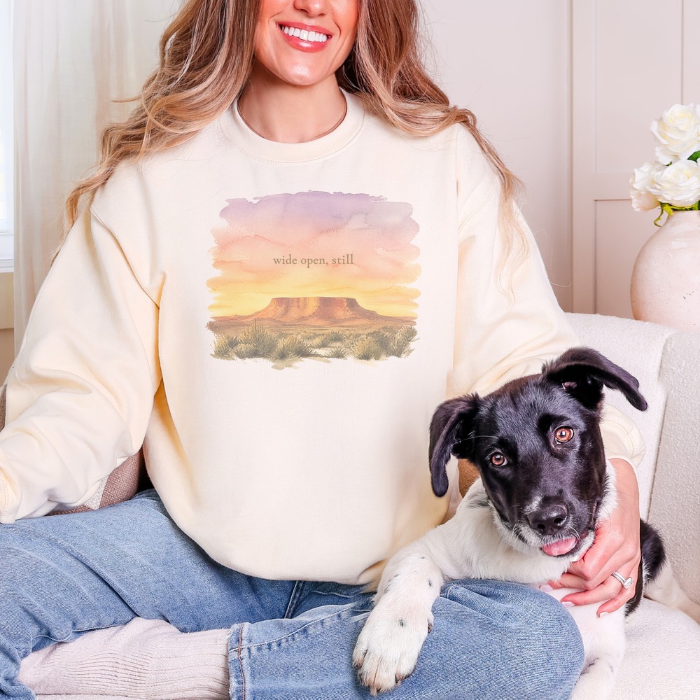 Wide Open Still Mesa Rising at Golden Hour Sweatshirt